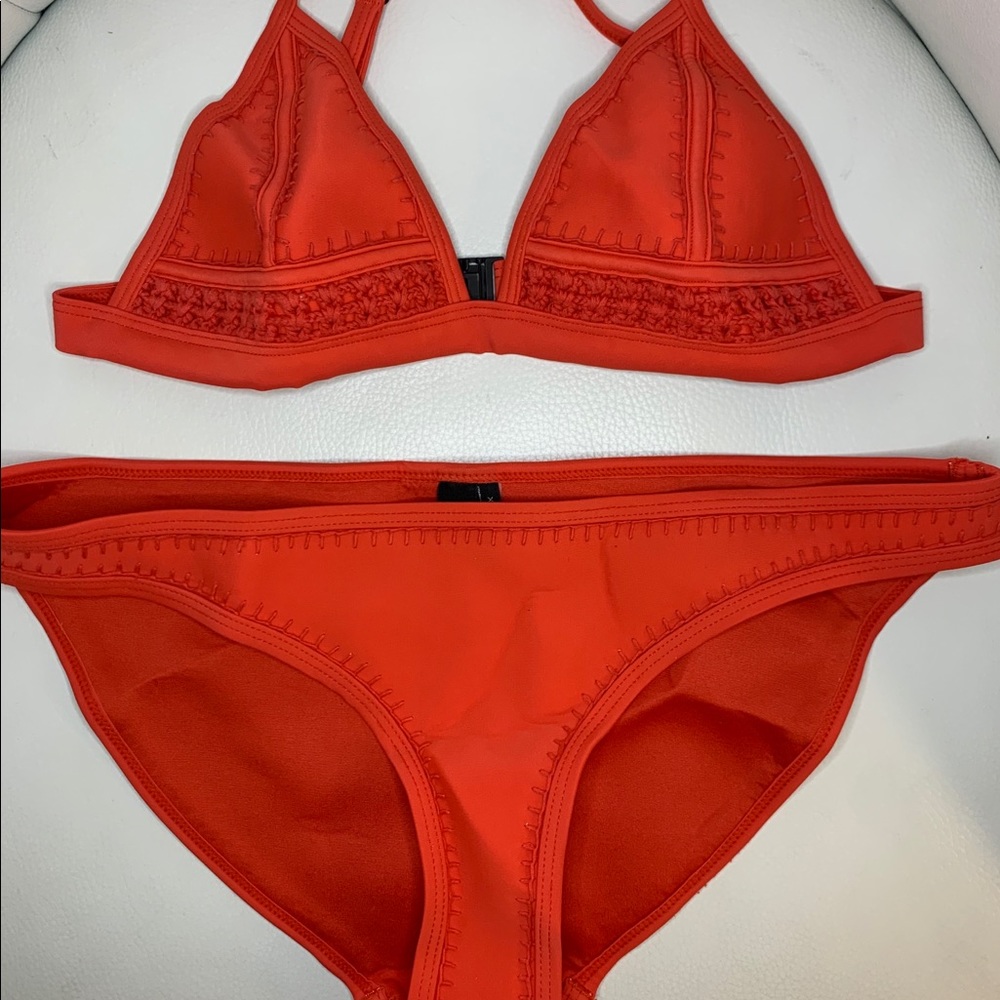 RED TRIANGL BATHING SUIT